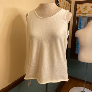 NWT Eskandar Cream 100% Cashmere Undyed Sweater Tank Top 1